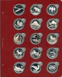 Листы для монет в  капсулах (красные) фото