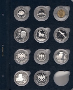 Листы для монет в капсулах (синие) фото
