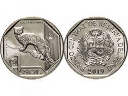 Монета 1 соль 2019 год Андская кошка, UNC фото
