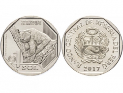 Монета 1 соль 2017 год Очковый медведь, UNC фото
