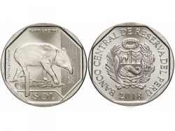 Монета 1 соль 2018 год Горный тапир, UNC фото