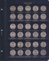Альбом для юбилейных монет США 25 центов (по монетным дворам) / страница 1 фото
